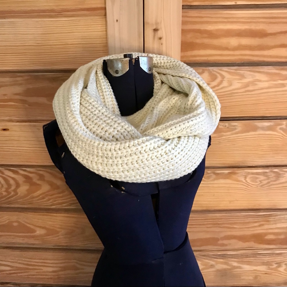 J. Crew Metallic-Ribbed Knit Infinity Scarf